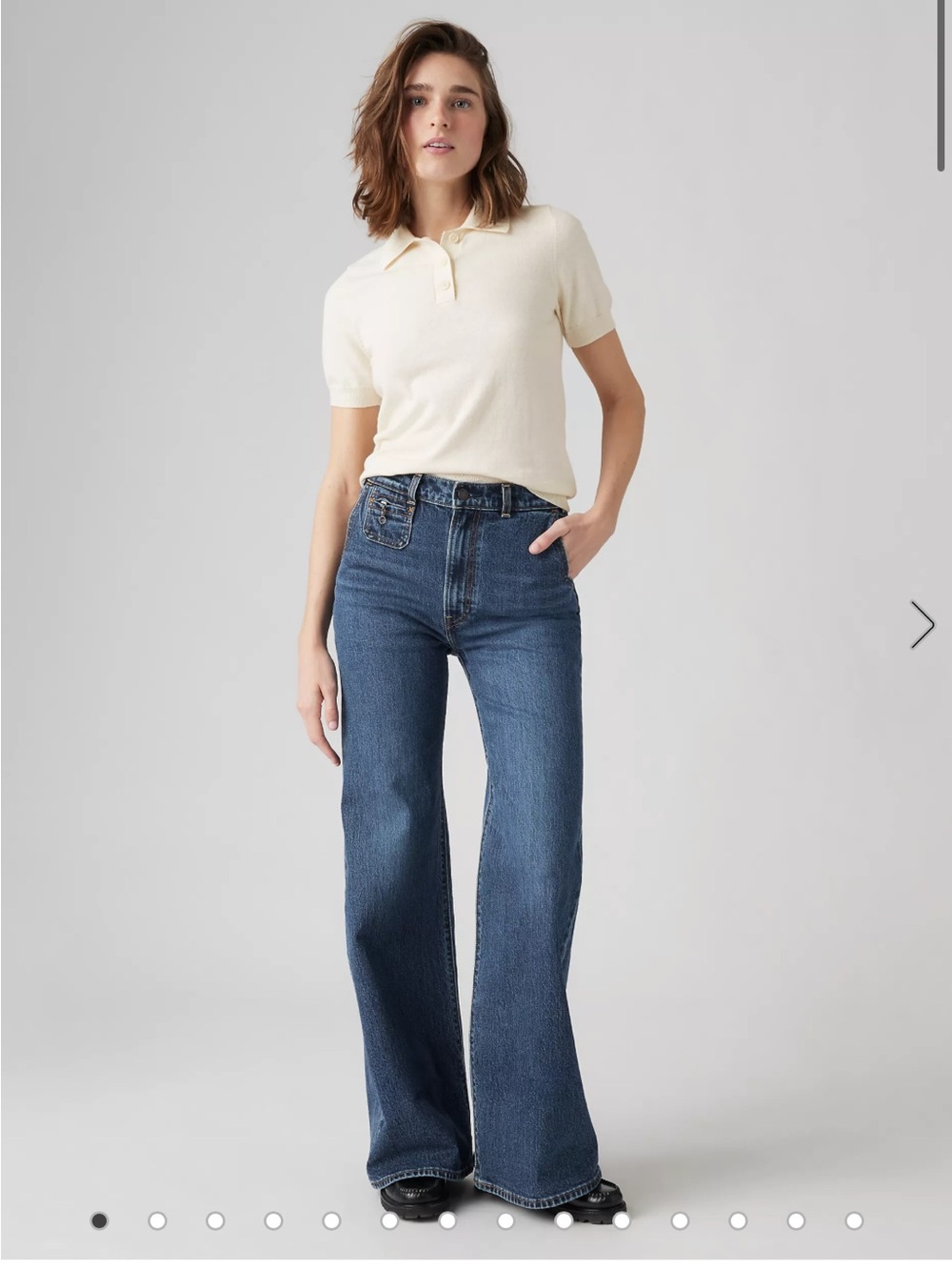 Levi’s ribcage bell jeans in vintage